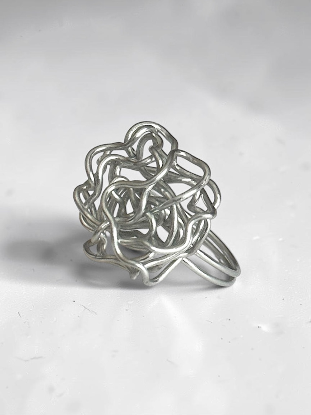 5 For $25💫Alternative Crazy Swirl Silver Wire Ring